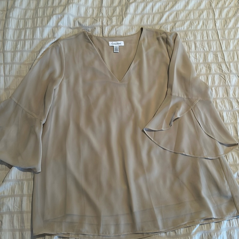 Calvin Klein Bell Sleeve Blouse